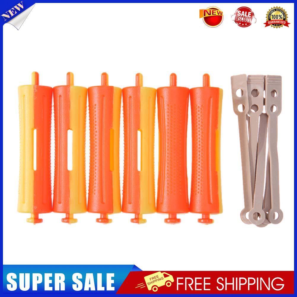 6pcs Perm Bar Rubber Band Hair Curler Hairdressing Tool(Random Color/8#)