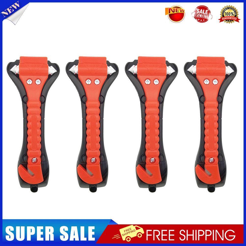 4pcs 2 in 1 Car Safety Rescue Emergency Hammer Escape Window Glass Breaker