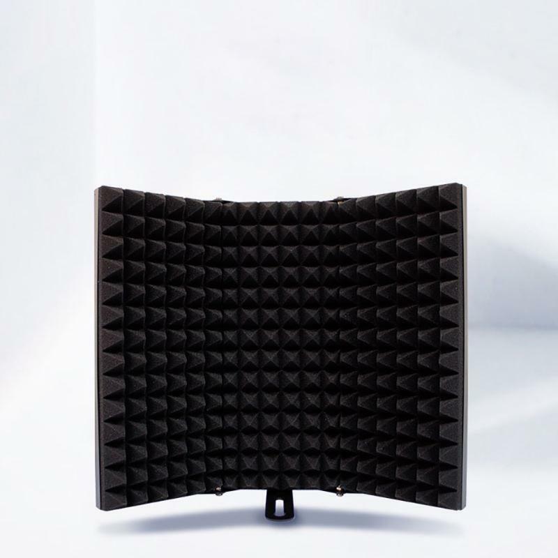 Adjustable 3 Panel Microphone Metal Isolation Shield Mic Sound Absorbing Foam