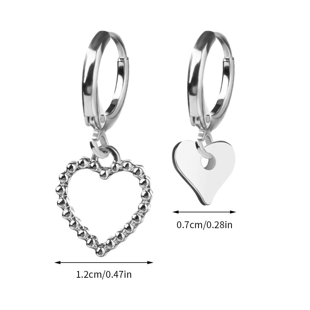 Gift Irregular Earrings Drop Earrings Jewelry Asymmetry Love Heart Earrings