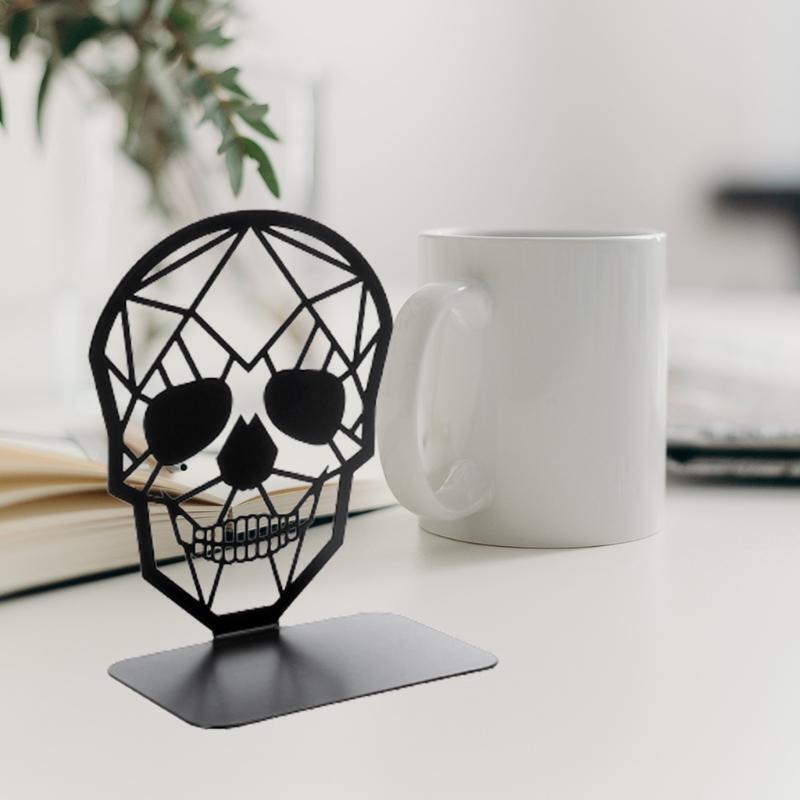 Stylish Black Metal Book Stopper Novelty Skeleton Bookend Decoration Ornemants