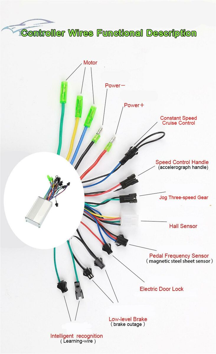 Waterproof 36V Electric Bicycle E-bike Controller Brushless Type LED Display Kit