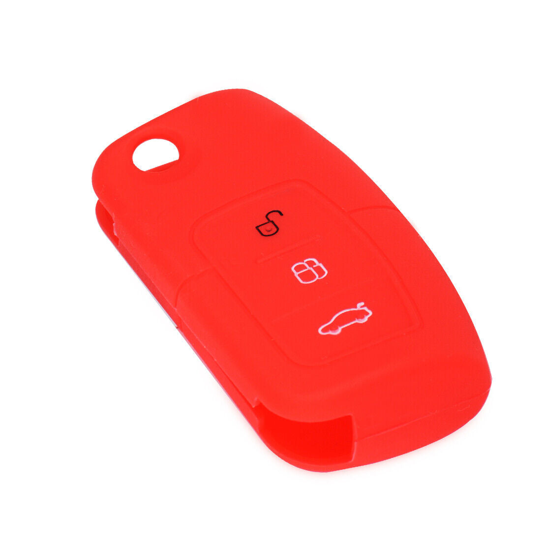 Red 3BTN Remote Key Fob Case Shell Silicone Cover Fit Ford Mondeo Kuga Galaxy Li