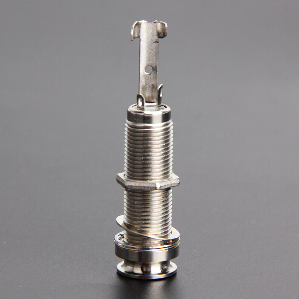 NICKEL GUITAR ENDPIN JACK 3 PRONGS THREADED CYLINDER LONG LEG