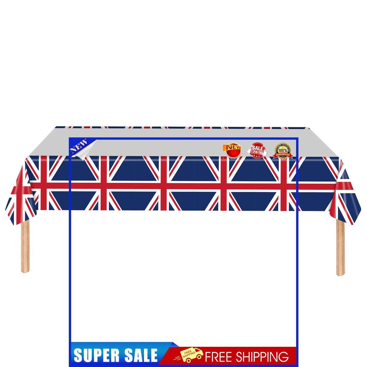 UK British Flag Party Supplies - Great Britain Union Jack Tablecloth 1 Pack