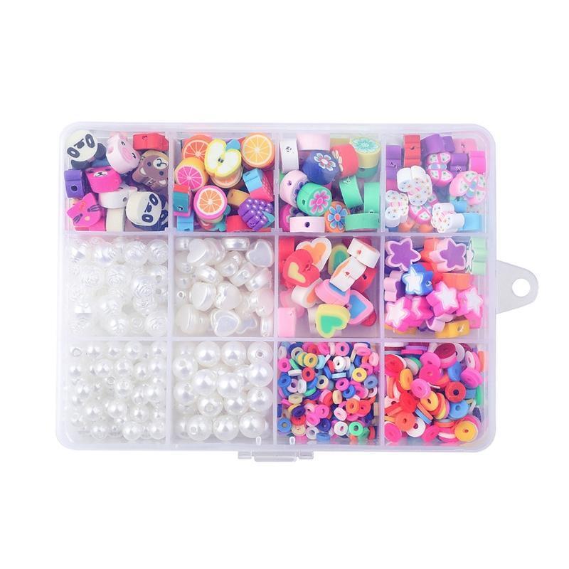 Jewelry Making Beads Smooth Edges Sharpless Polymer Clay Durable Strong 12 Grids