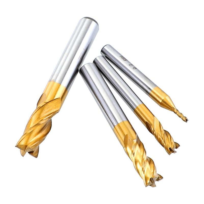 11 Pcs/Set Straight Shank Milling Cutter 1.5-10mm 4-Flute End Mill Bit for Wood