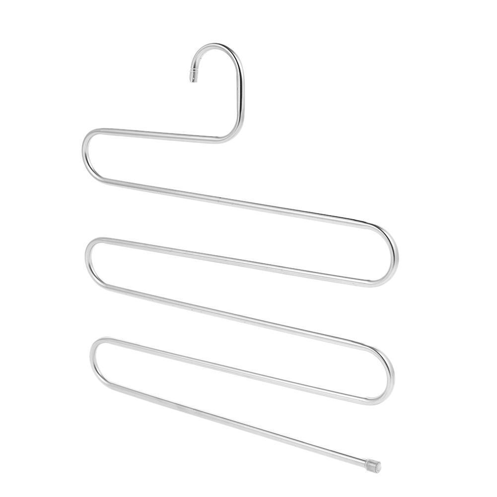 Stainless Steel Pants Trousers Hanger Clothes Rack Closet Holder Organizer