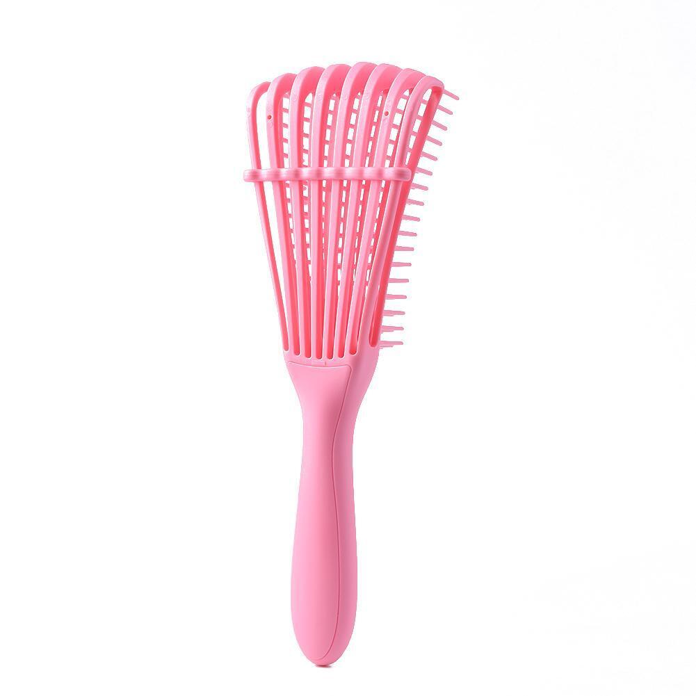 Women Hair Scalp Massage Comb Wet Curly Hairdress Styling Hairbrush (Pink)
