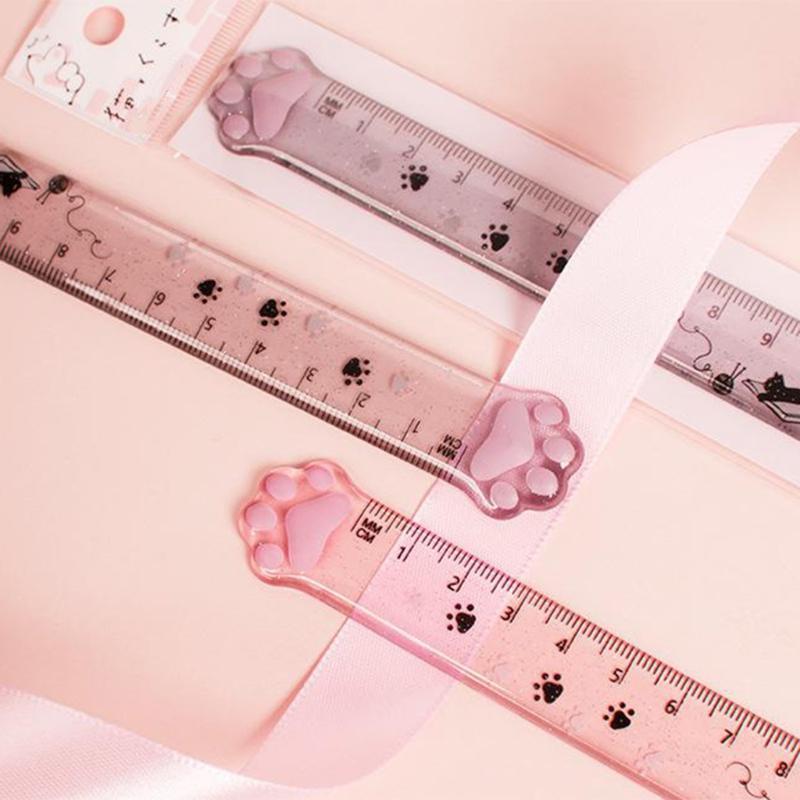 Cartoon Clear Ruler 15cm Acrylic Straight Ruler Portable Clear Mathematics Ruler