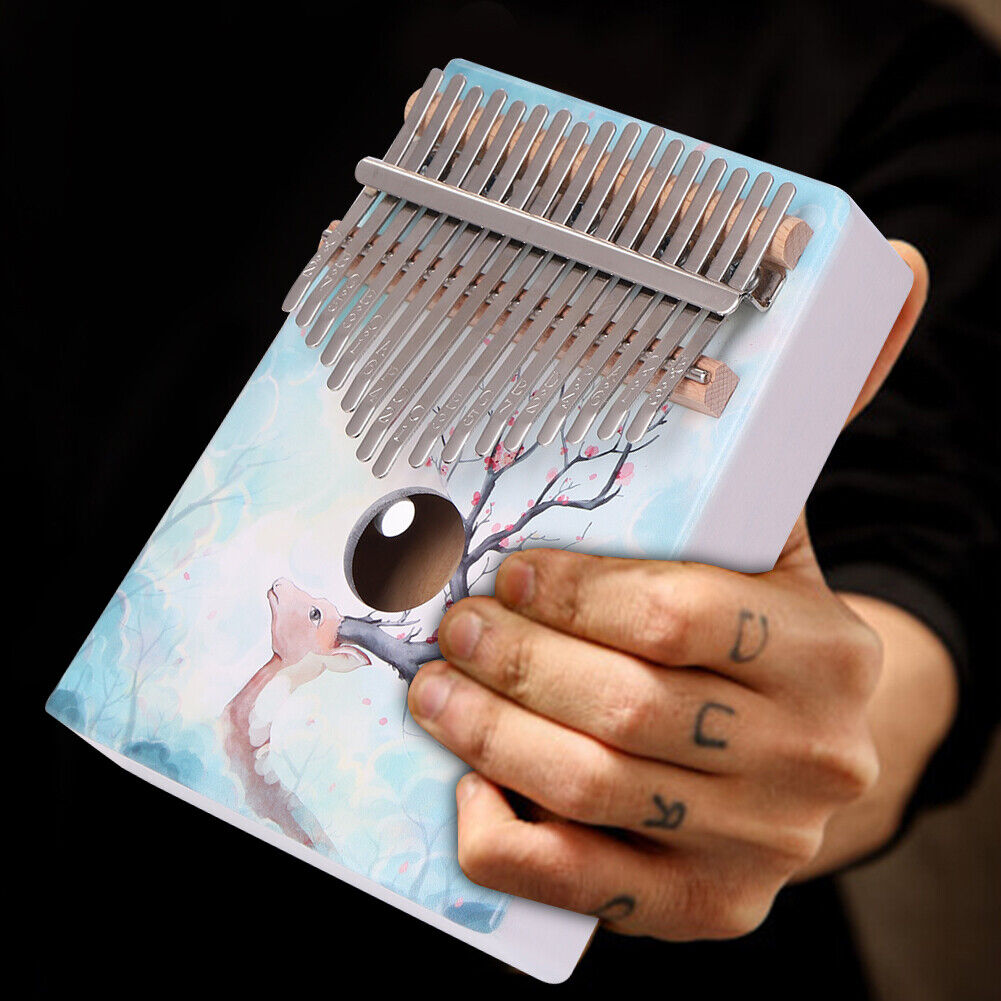 17-Key Deer Painted Mahogany Kalimba Portable Finger Thumb Piano Musical