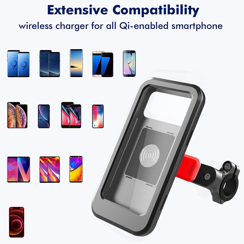 Bicycle Scooter Handlebar Phone Case Holder Wireless Charging Phone Bracket