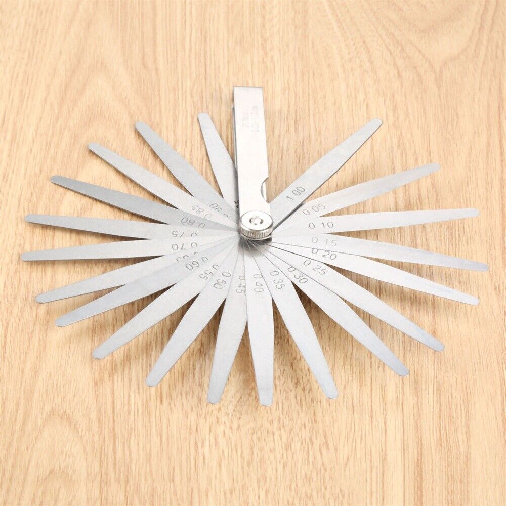 20 Blades Metric 0.05 - 1mm Valve Offset Valve Piston Feeler Gauge Rotary Tool