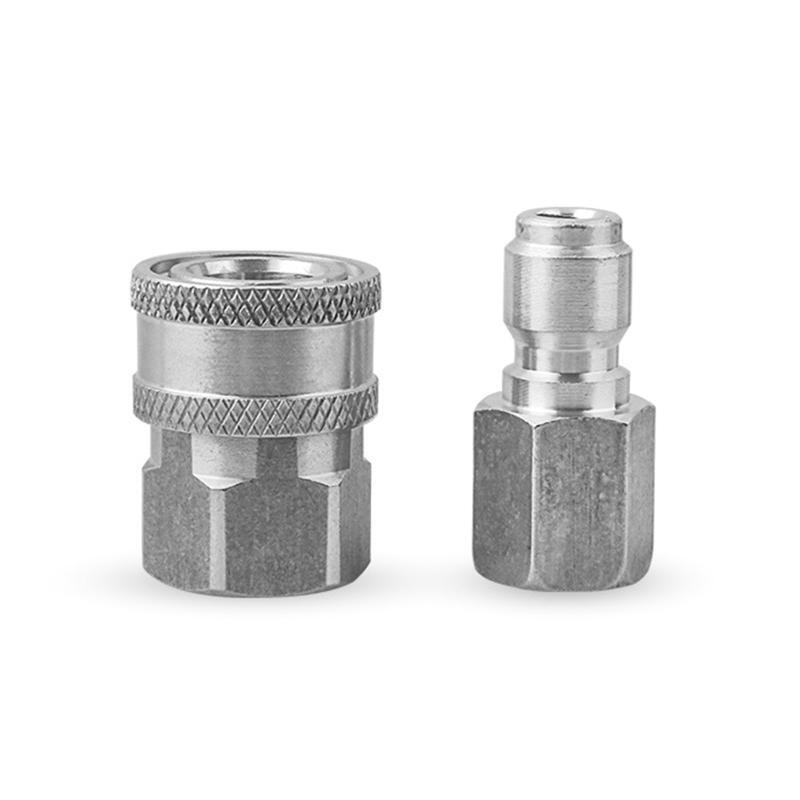 2 Pieces NPT 3/8 Inch Stainless Steel Male and Female Quick Connector Kit