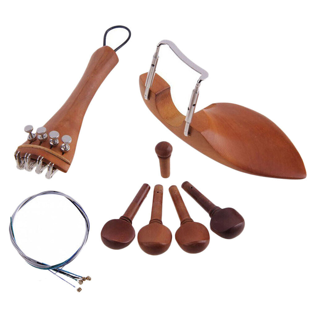 4/4 Violin  Chin  Tailpiece Tuning Peg w/ terminal pin Strings Set Kit
