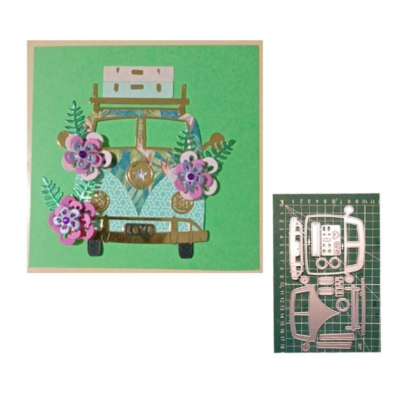 Summer Camper Car Metal Cutting Dies for DIY Scrapbooking Diary Embellishments