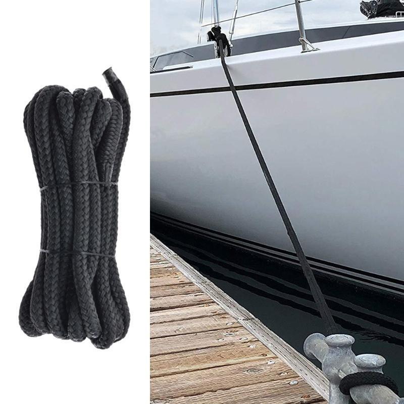 Marine Dock Lines 3/8" x 188.97" Boat Rope Double Braided Nylon Dock Lines