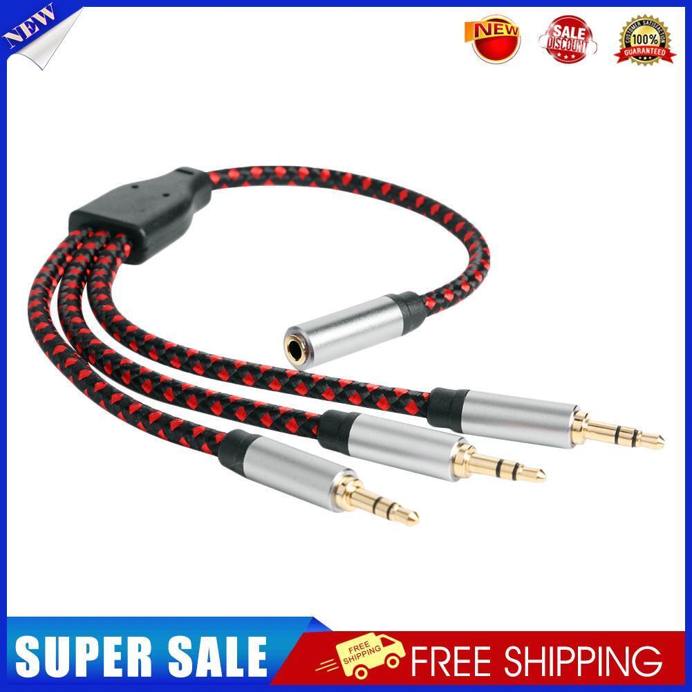 3.5mm Audio Splitter Adapter Cable 1 Female to 3 Male AUX Extension Cord