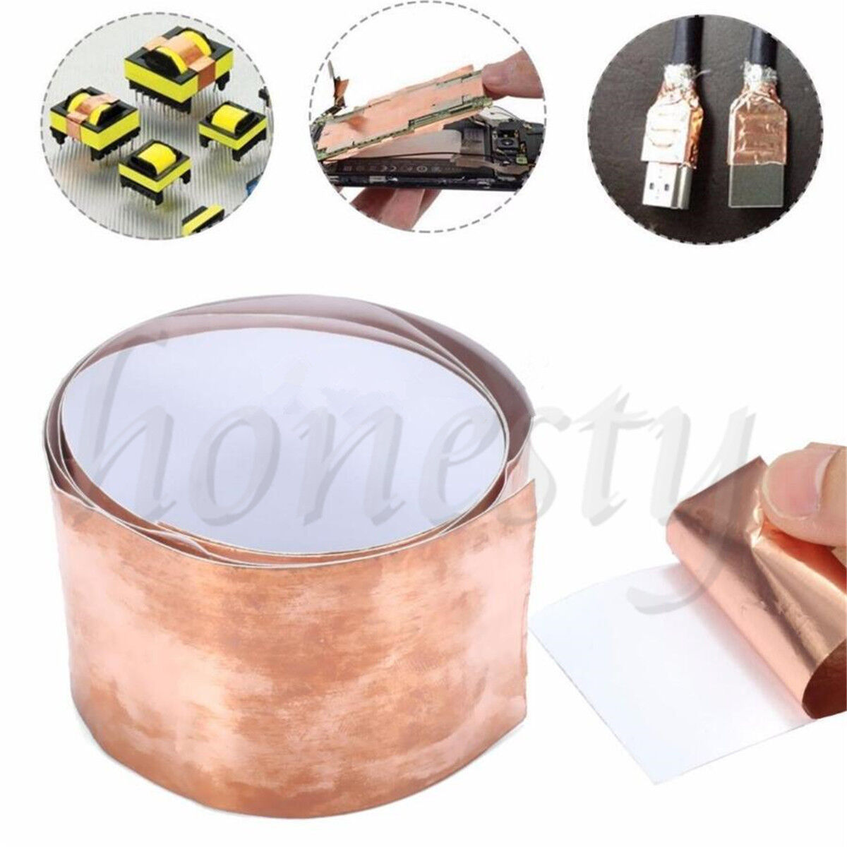 1pc 50mm x 1m Copper Foil Shielding Tape  Low Impedance Conductive Adhesive