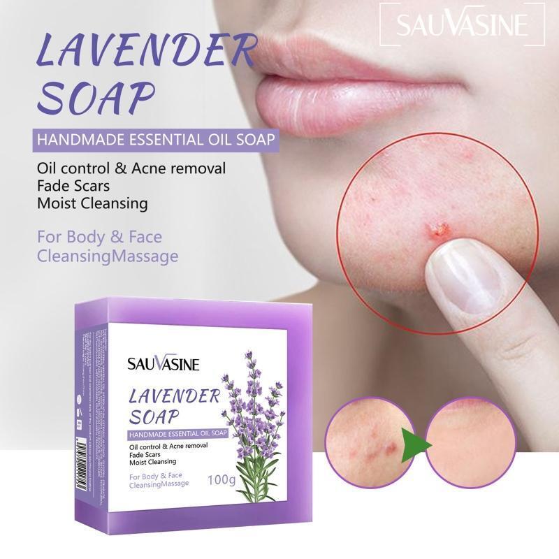 Lavender Soap Lavender Bar Soap for Face and Body Fade Scars,Moist Cleansing