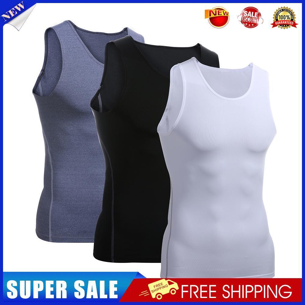Men's 3 Pack Sports Athletic Compression Under Base Layer Sport Tank Top-13