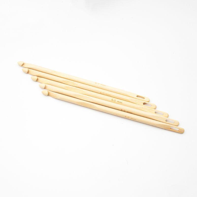 3pcs 4/6/8mm Wooden Locker Hook Crochet Thread Needles Hand Knitting Tool Crafts