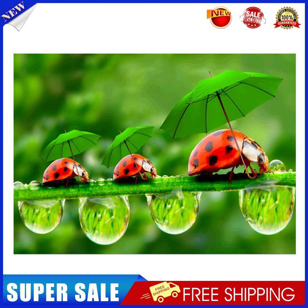Green Leaf Ladybug 5D Diamond Painting Embroidery DIY Cross Stitch Decor