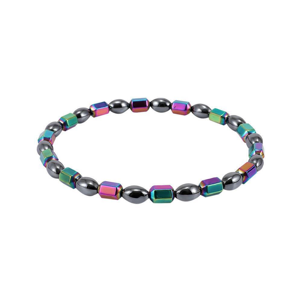 Women Therapy Bracelet Health Care Hematite Round Stretch Anklet Jewelry(1)