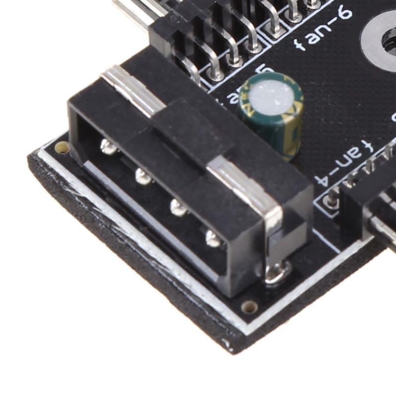IDE Molex 1 To 10 Way PWM Cooling Fan Hub 4-Pin 12V Power Socket PCB Adapter