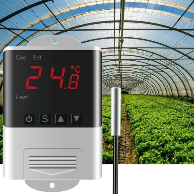 Digital Temperature Controller Thermostat 110-230VAC 2 Way Heating Cooling Ouput