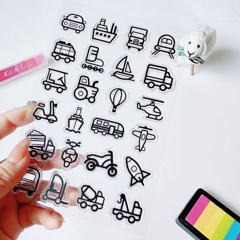 24 Pcs Children Graffiti Stamper Mini Silicone Stamp DIY Crafts Tools Party Gift