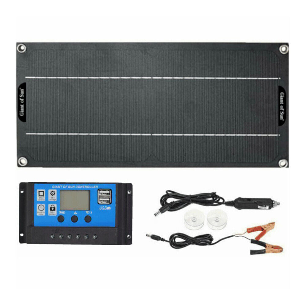 30W Solar Panel Kit 18V Battery 100A Charger Controller for Car RV Outdoor