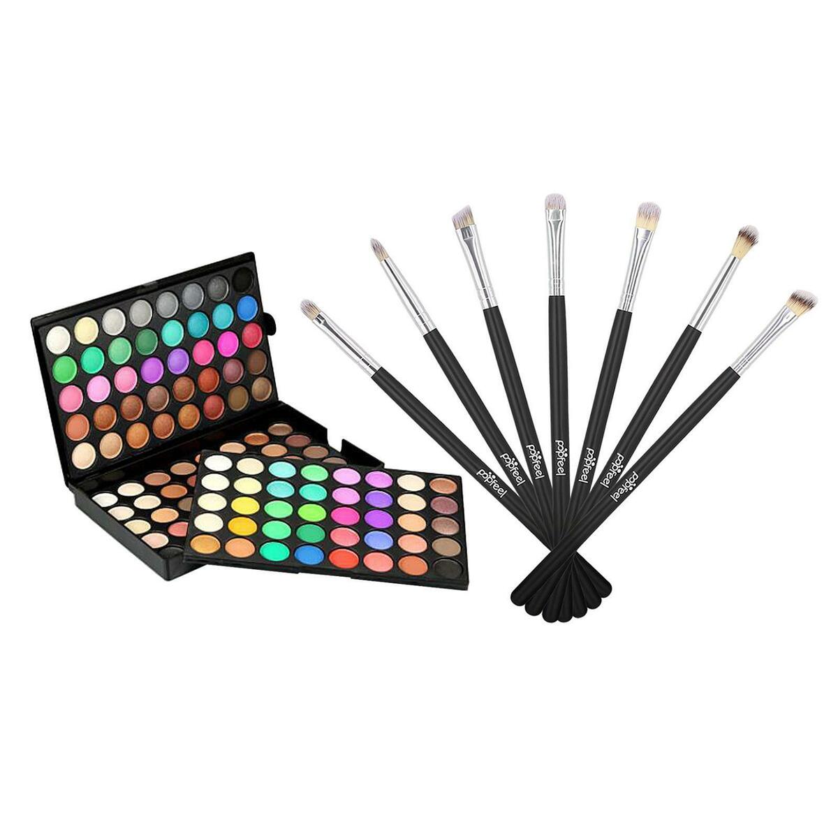 120  Eyeshadow  with 7 Brushes, Shimmer Matte Eye Shadows, Party