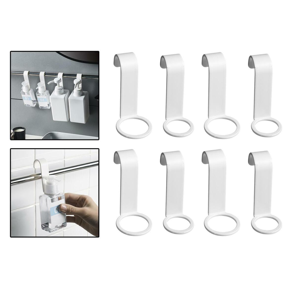 8Pcs  Gel Bottle Rack Hook Plastic Shampoo Holder Hook for Bathroom