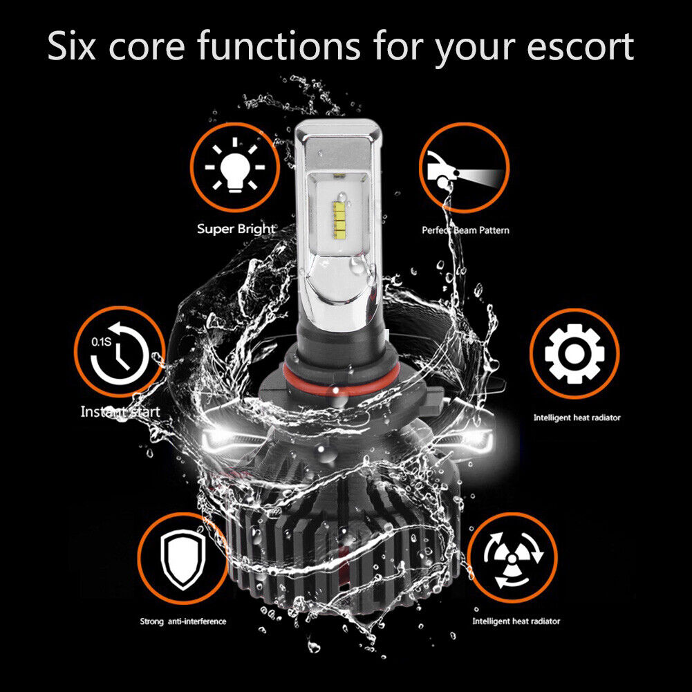 DICN 1 Pair 9-32V 6500K T8 ZES 9005 LED Car Auto Headlight Head Lamp Bulbs-