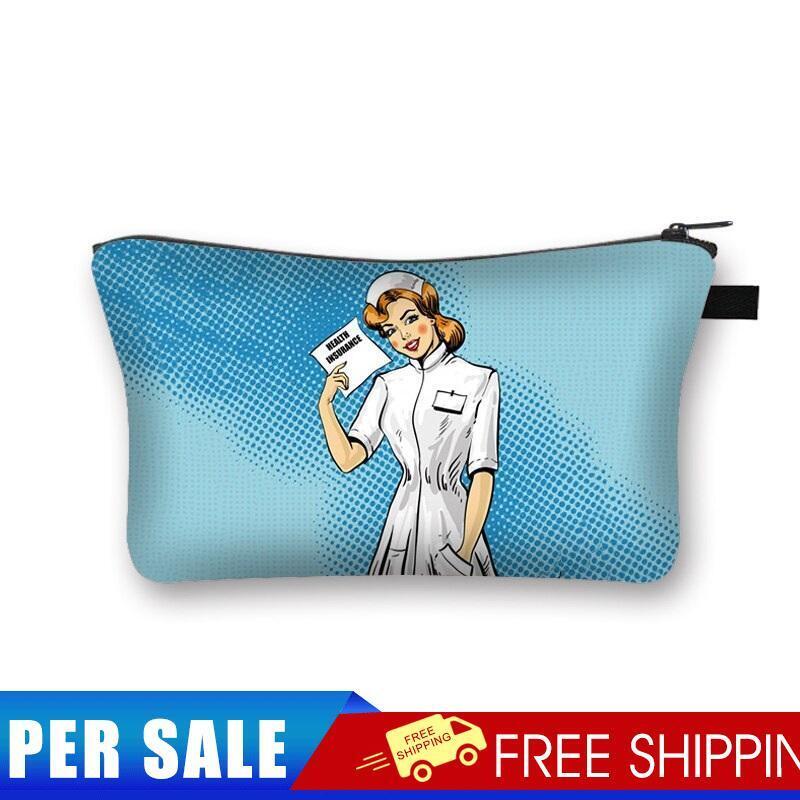 Nurse Printed Hand Hold Travel Storage Cosmetic Bag Toiletry Bag
