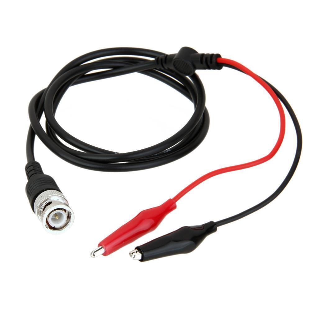 2pcs BNC Male Plug Q9 to Dual Alligator Clip Splitter Test Lead Probe Cable