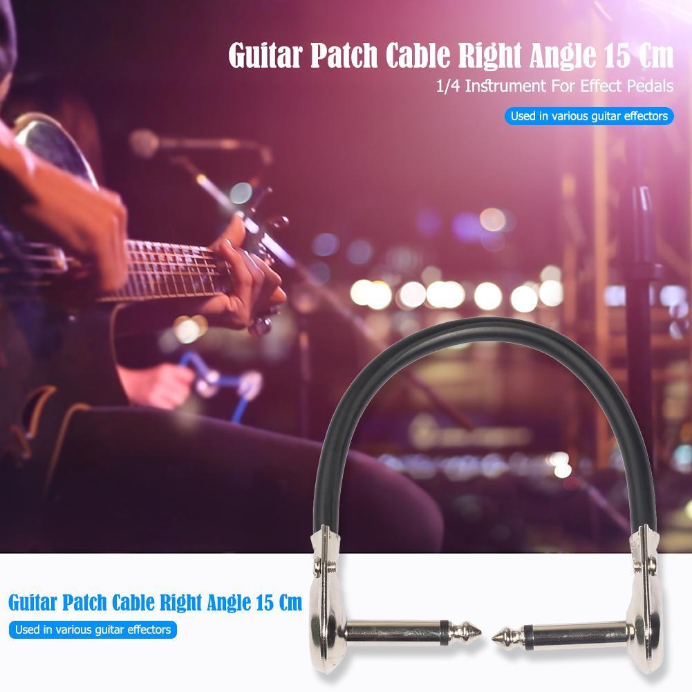 Right Angle 15cm 6.35mm Male to Male Guitar Patch Cable for Effect Pedals