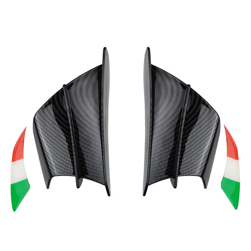 L+R Kohlefaser Motorrad Spoiler Aerodynamische Frontverkleidung Winglets Fin
