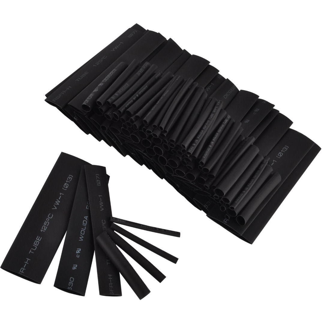127Pcs Black Glue Weatherproof Heat Shrink Sleeving Tube Cable Assortment Kit