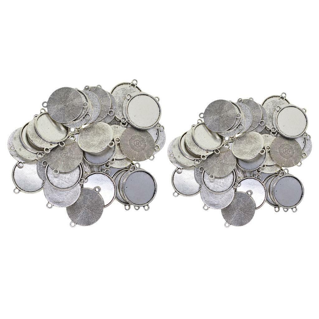100 Pieces Blank Plain Bezel Fit 18mm 20mm Cabochon Trays Pendant Crafting