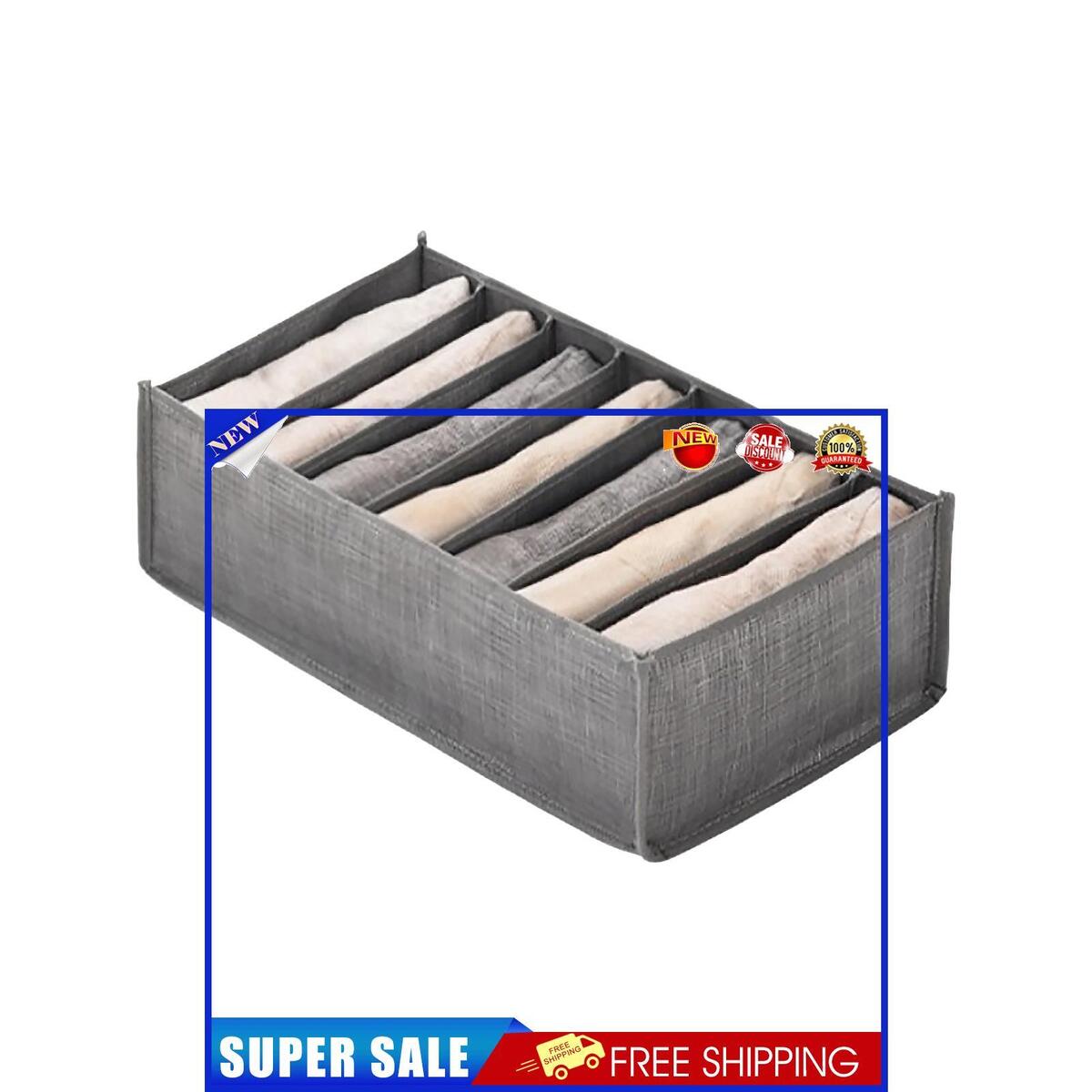 Wardrobe Clothes Organizer Jeans Compartment Storage Box (7 Grids Small)