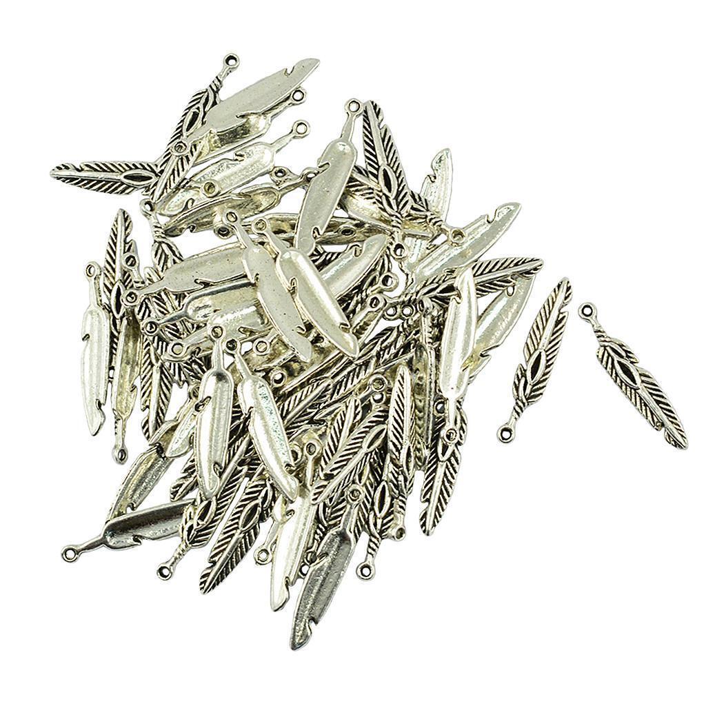 10pcs   Charms Feather Pendant Beads Jewelry Crafts Accessories