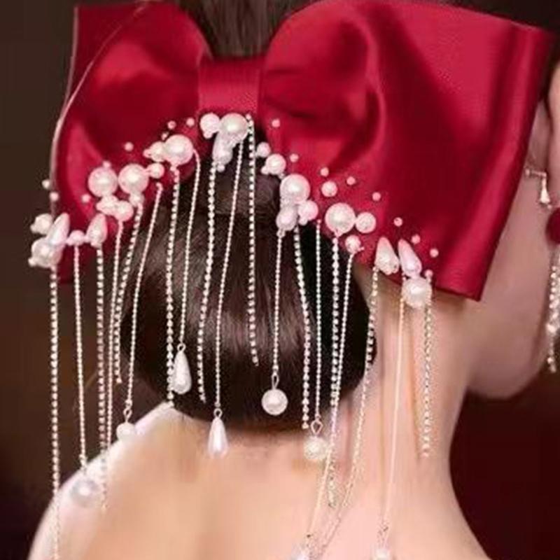 Solid Color Large Bridal Hair Bow Clip Hair Bows for Birthday Party, Baby Shower