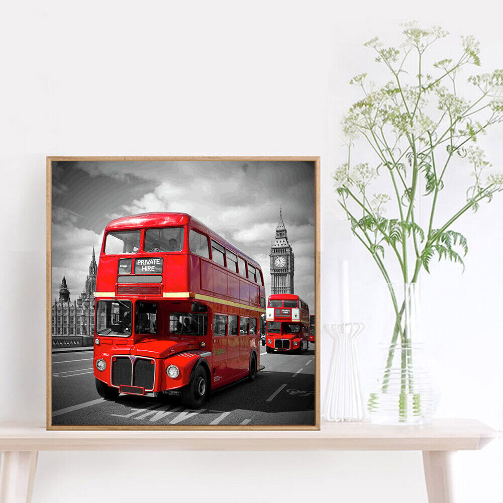 5D Double-Decker Bus Mosaic Home Decor Full Drill Diamond Painting Bead Art