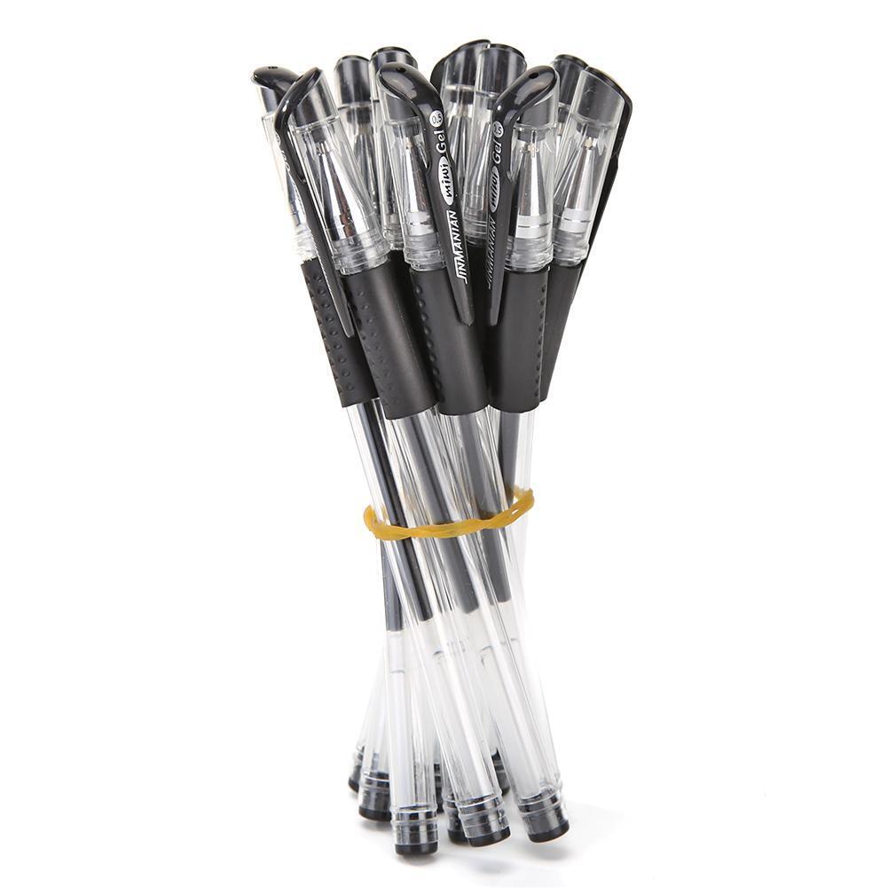 10pcs 0.5mm Neutral Black Refill Gel Pens Office School Supply Stationery