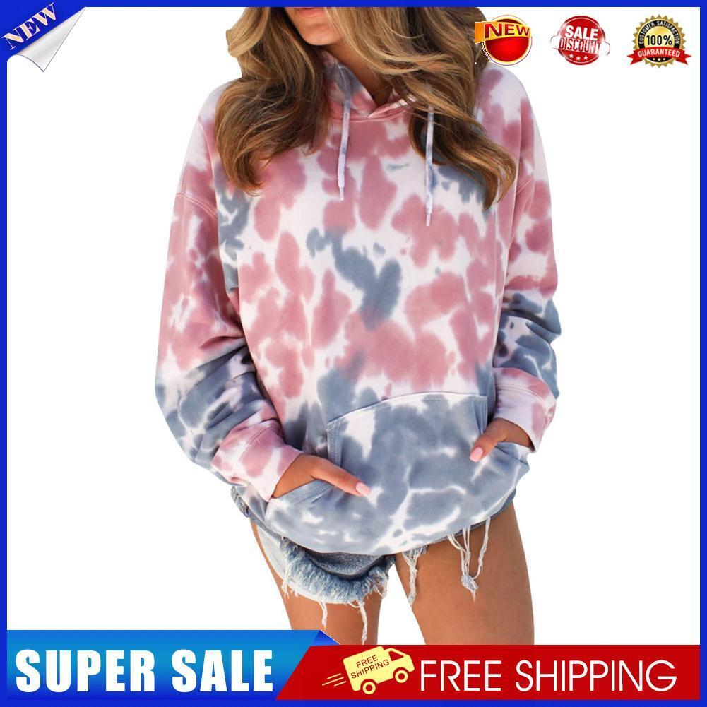 Fashion Women Autumn Loose Long Sleeve Print Hoodies Pocket Pullover (XL)