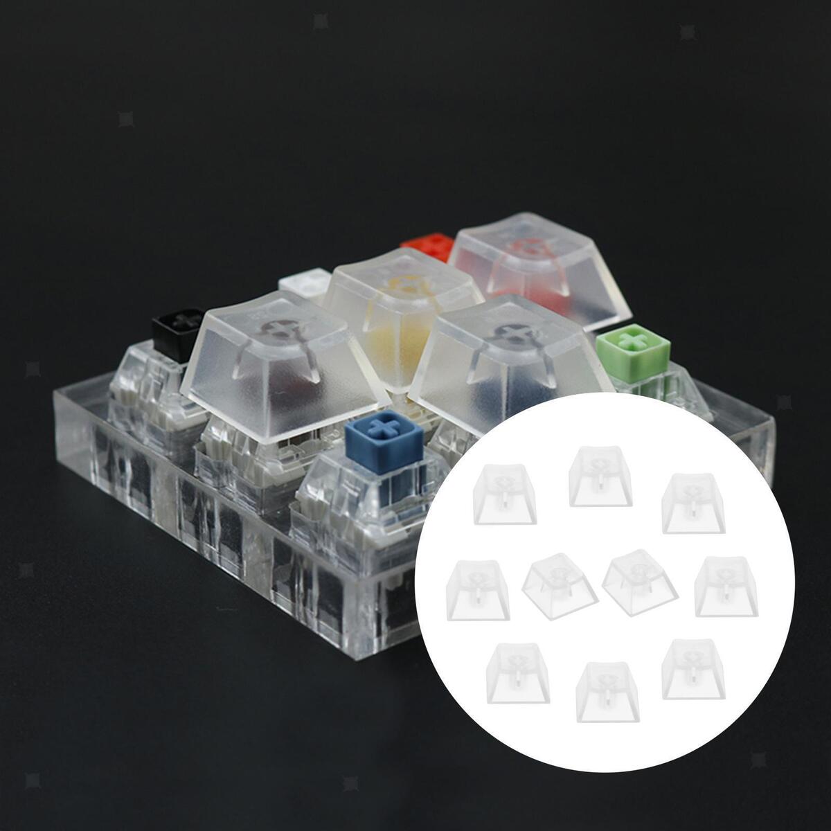 10Pieces DIY Clear Keycaps Replacement ABS for CHERRY R4 Switch Tester