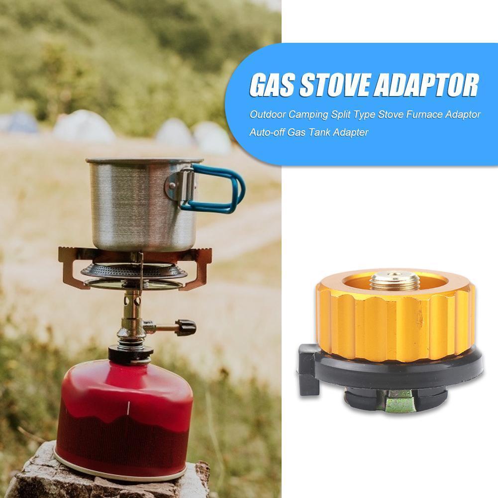 Outdoor Camping Split Type Stove Furnace Adaptor Auto-off Gas Tank Adapter