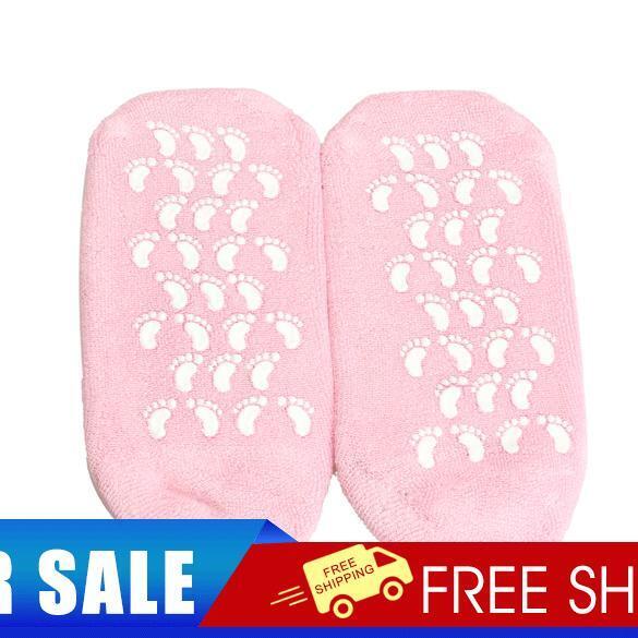1 Pair Pink Moisturize Soften Repair Cracked Skin Treatment Gel Spa Socks